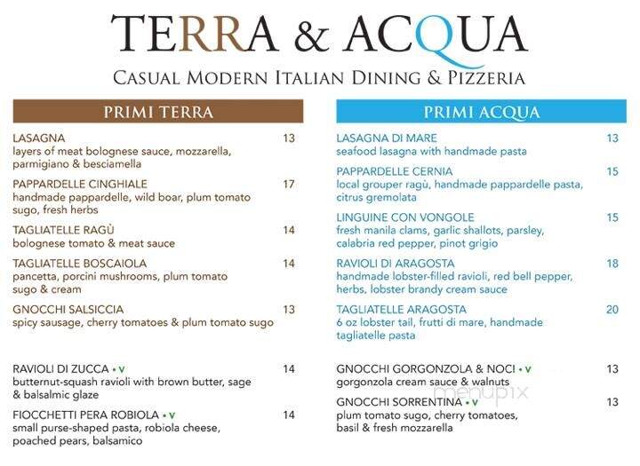 Terra and Acqua - St Augustine, FL menu_pic
