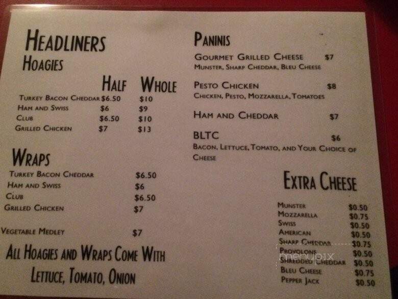 Mr Small's Fun House - Millvale, PA menu_pic