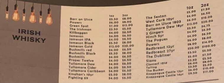 Dublin's Irish Pub - Oshkosh, WI menu_pic