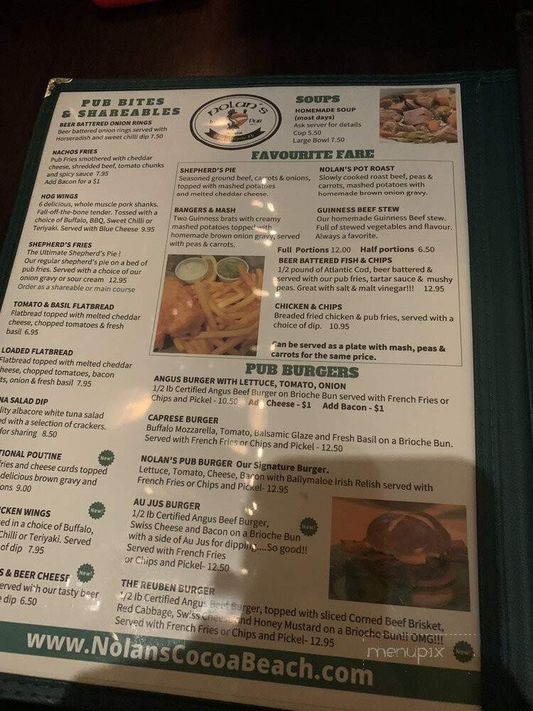 Nolan's Irish Pub - Cocoa Beach, FL menu_pic