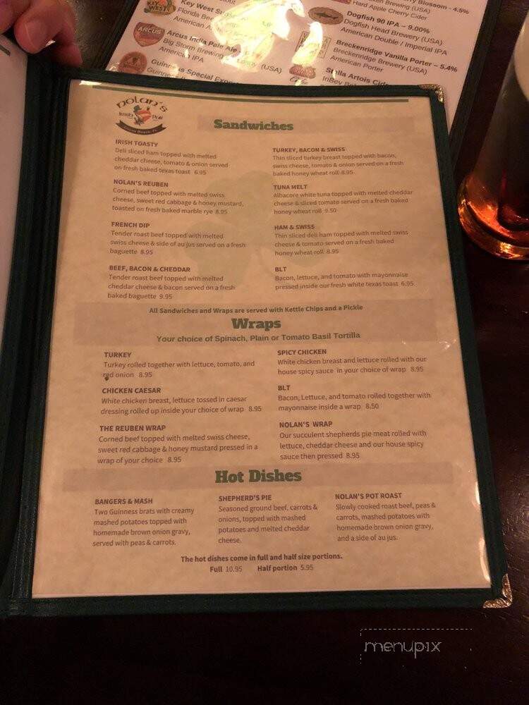 Nolan's Irish Pub - Cocoa Beach, FL menu_pic