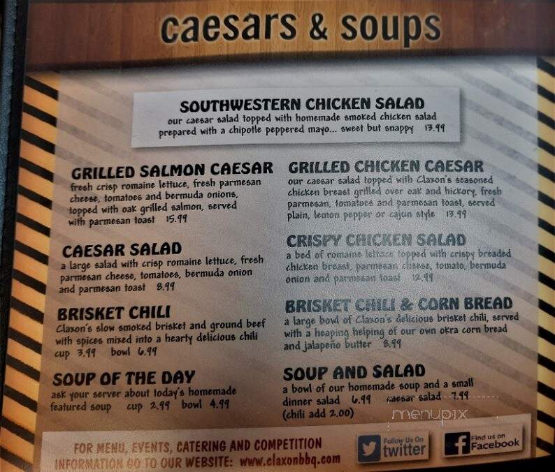 Claxon's Smokehouse & Grill - Altoona, IA menu_pic