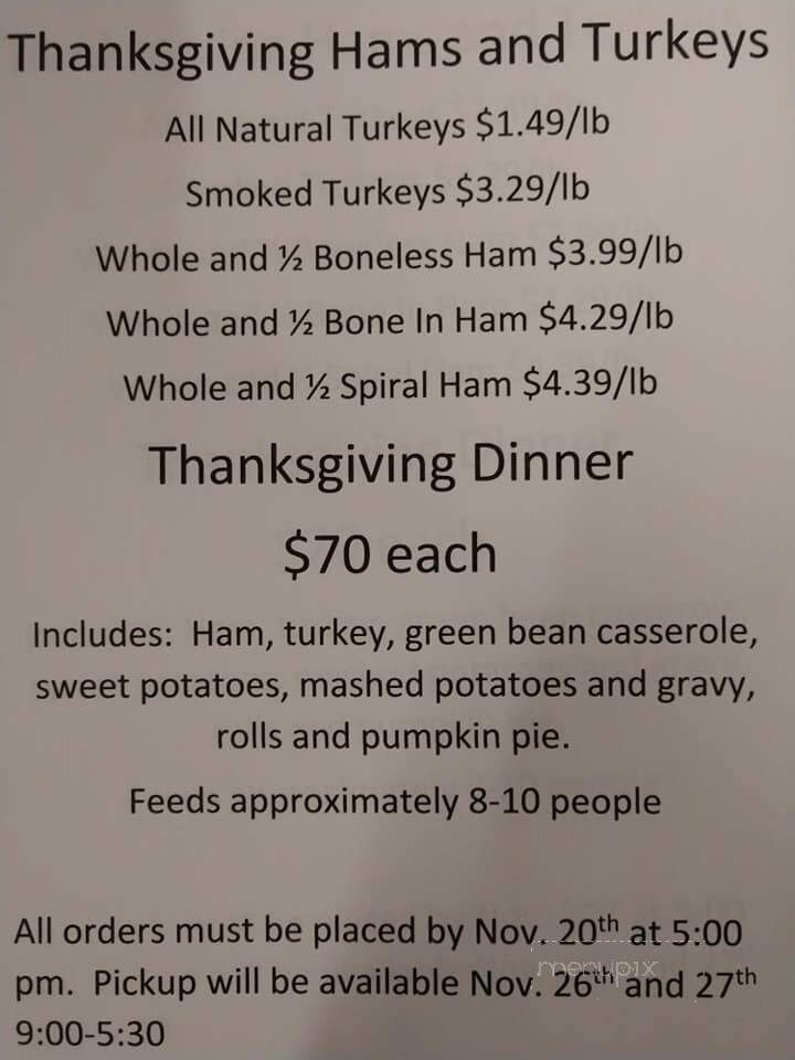 Timber Creek Meats - Parsons, KS menu_pic