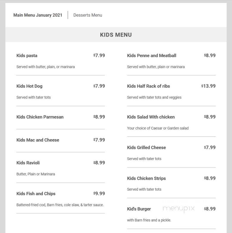 Black River Barn - Randolph, NJ menu_pic