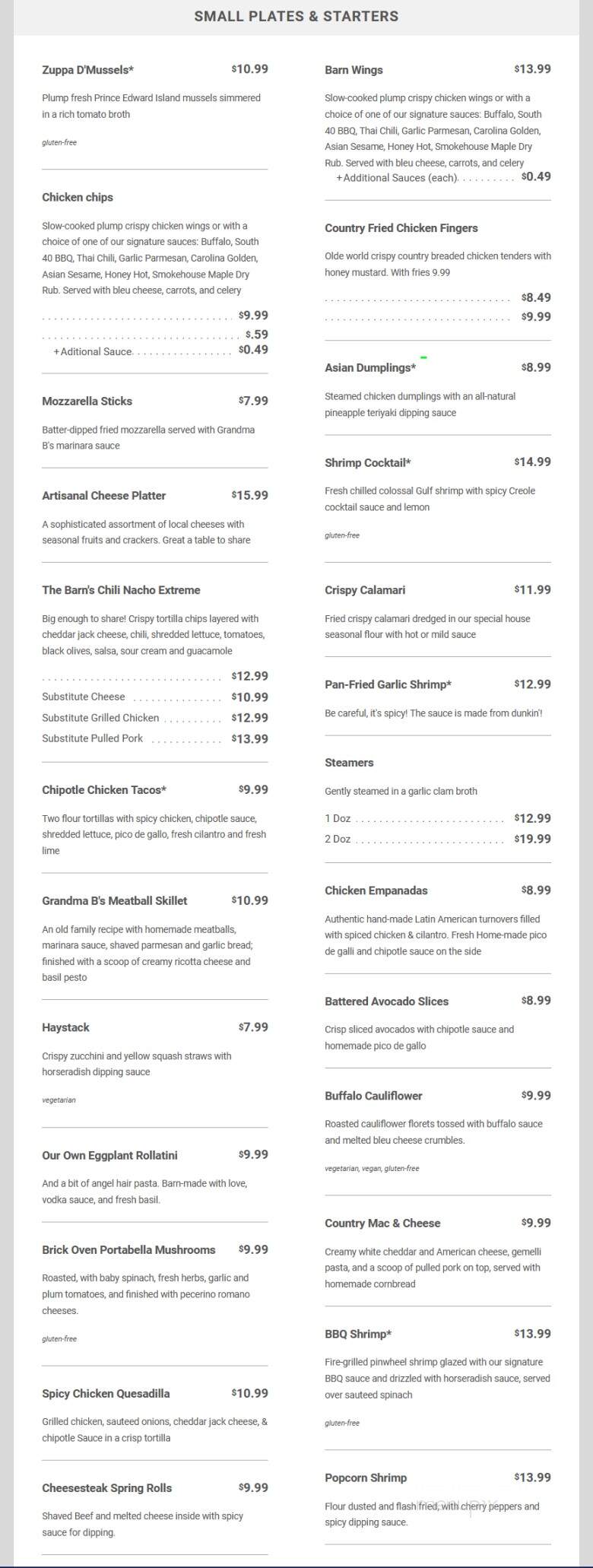Black River Barn - Randolph, NJ menu_pic