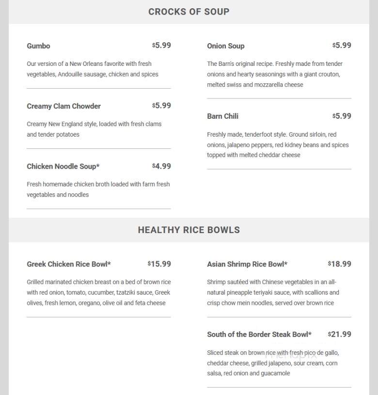 Black River Barn - Randolph, NJ menu_pic