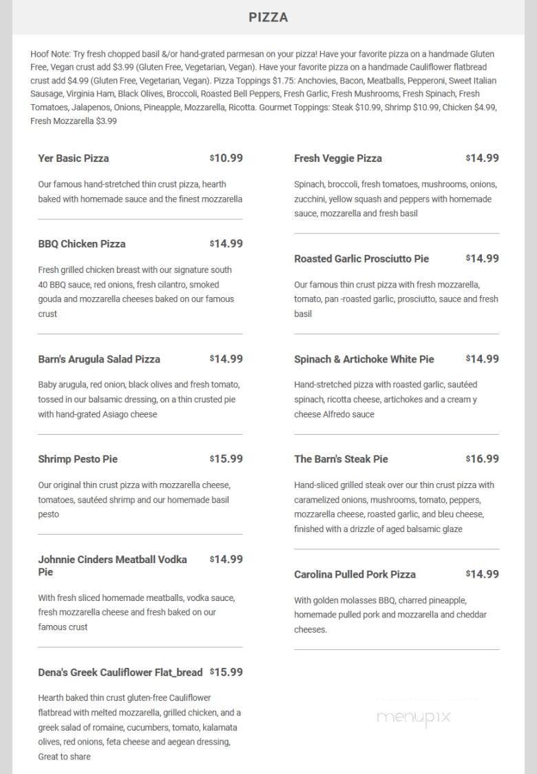 Black River Barn - Randolph, NJ menu_pic