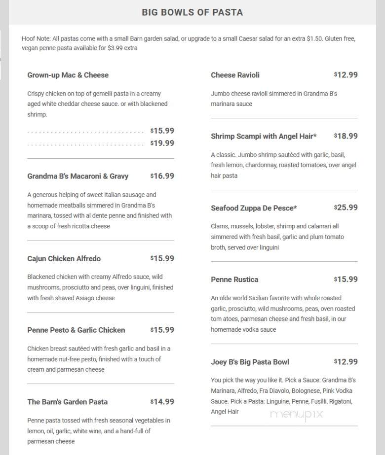 Black River Barn - Randolph, NJ menu_pic