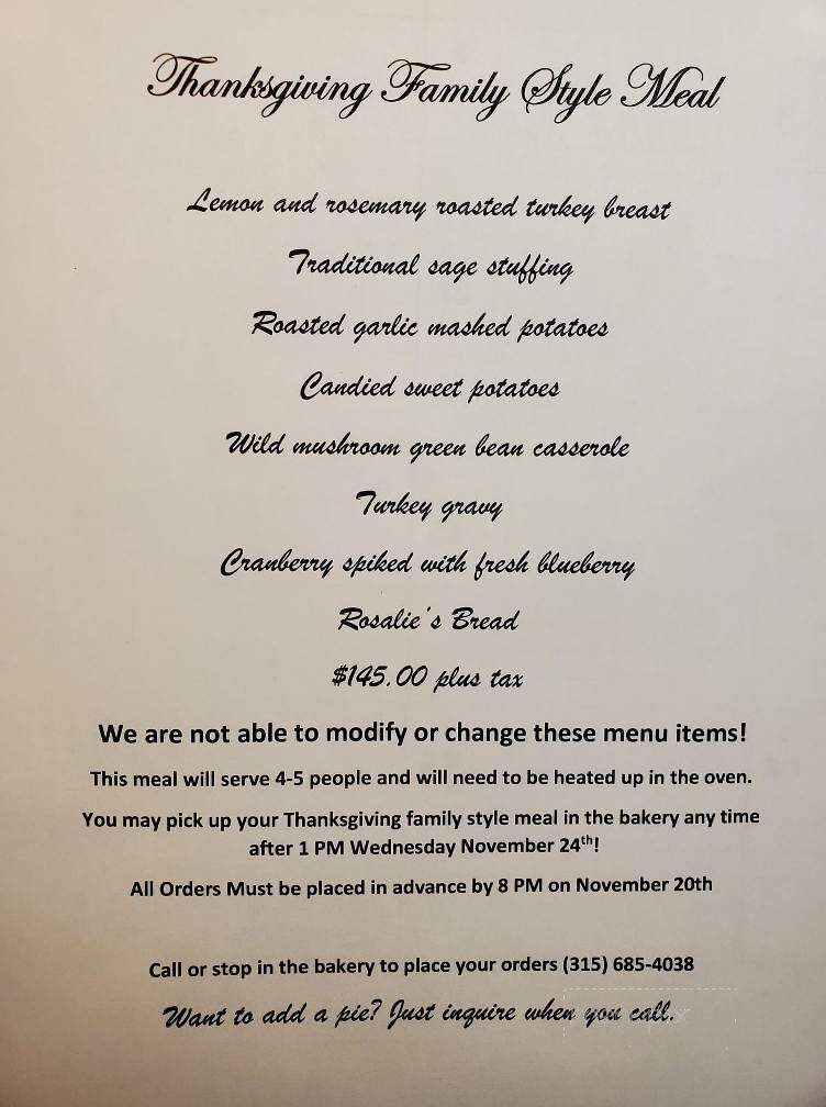 Rosalie's Cucina - Skaneateles, NY menu_pic