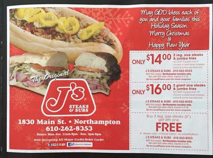 J's Steaks & Subs - Northampton, PA menu_pic