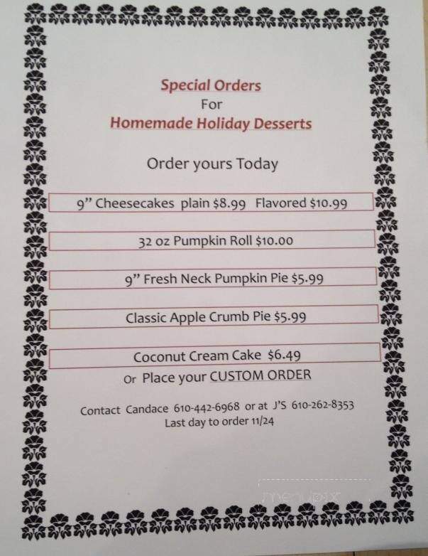 J's Steaks & Subs - Northampton, PA menu_pic