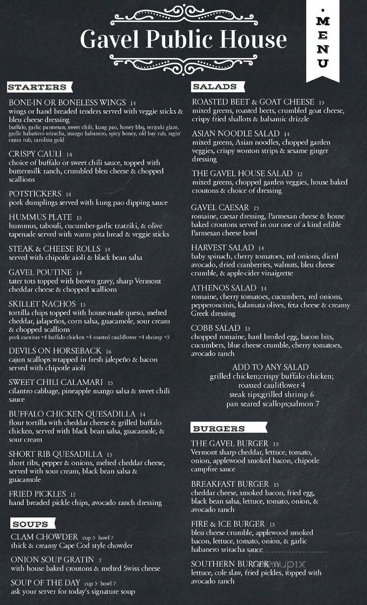 The Gavel Public House - Wrentham, MA menu_pic
