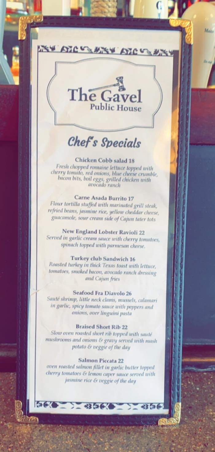 The Gavel Public House - Wrentham, MA menu_pic