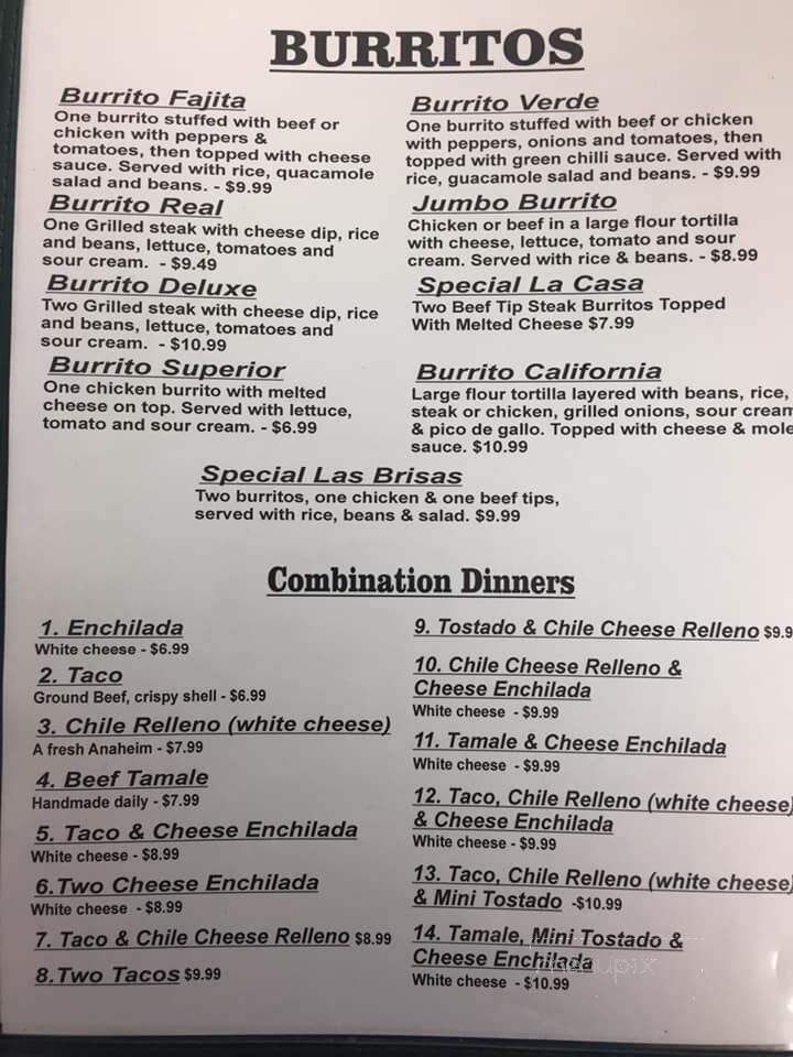 Las Brisas Mexican Restaurant - Gilbert, WV menu_pic