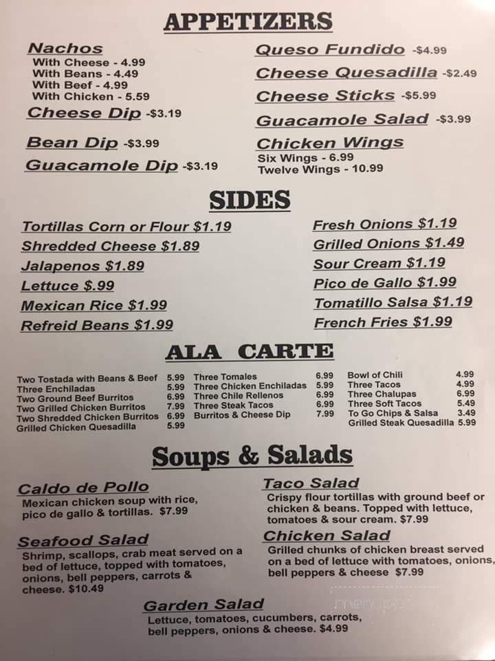 Las Brisas Mexican Restaurant - Gilbert, WV menu_pic