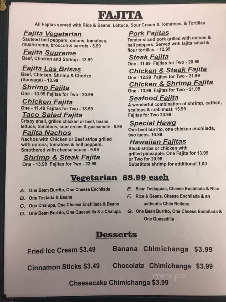 Las Brisas Mexican Restaurant - Gilbert, WV menu_pic