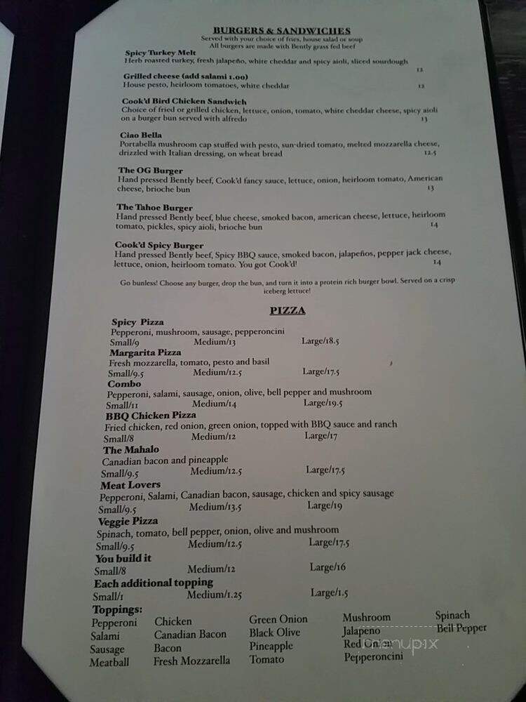 Cook'd - Minden, NV menu_pic
