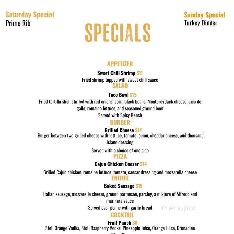 Center Tree Bar & Grill - Rutland, MA menu_pic