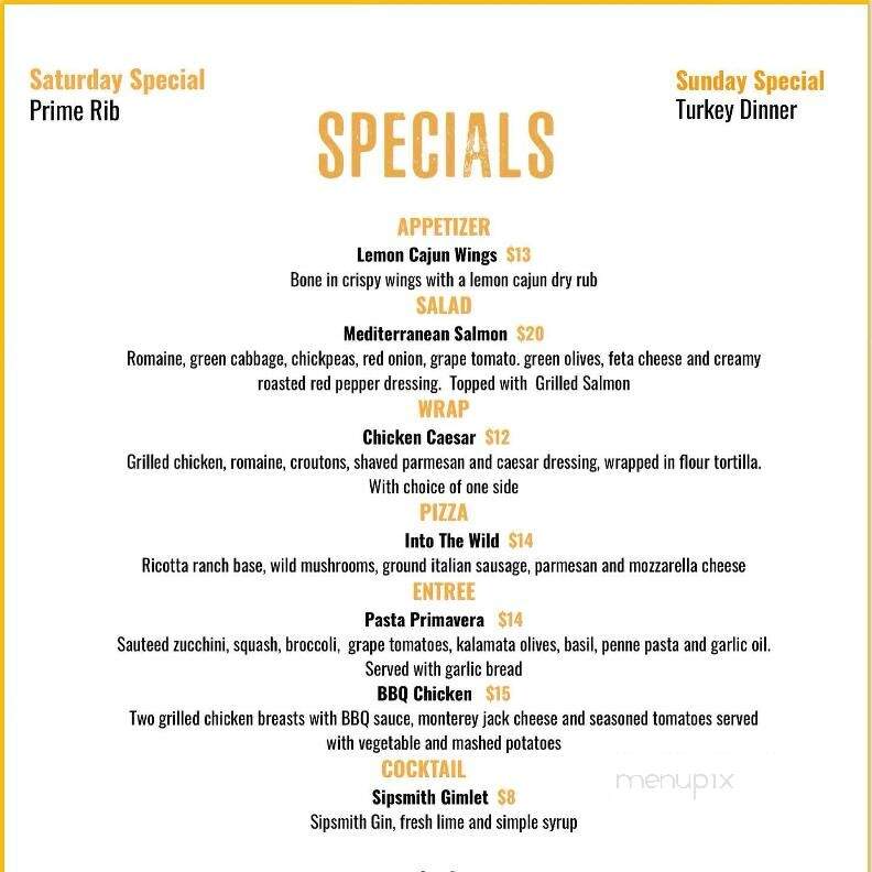 Center Tree Bar & Grill - Rutland, MA menu_pic