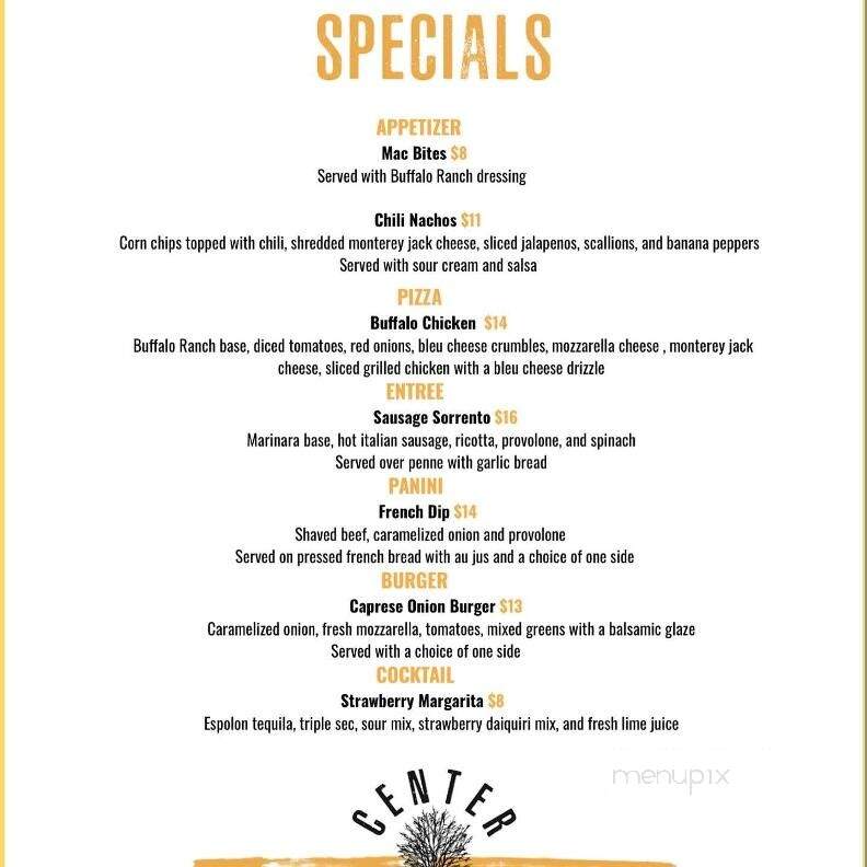 Center Tree Bar & Grill - Rutland, MA menu_pic