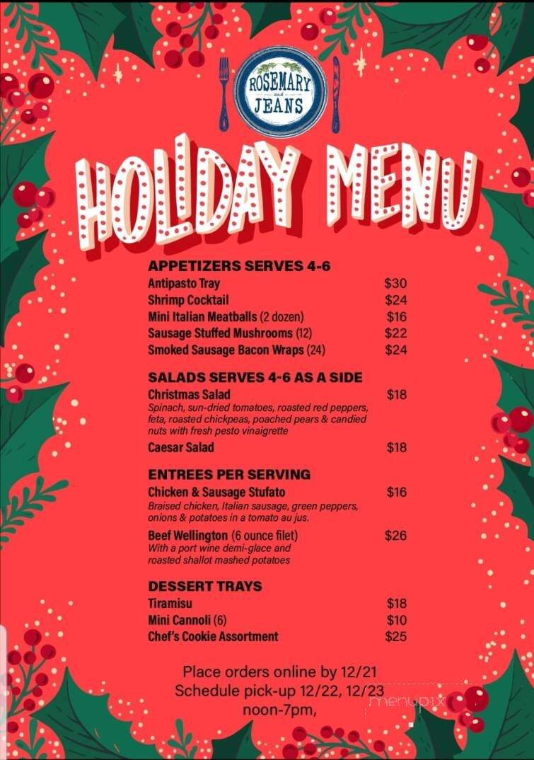 Rosemary And Jeans - Lombard, IL menu_pic