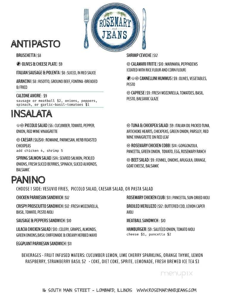 Rosemary And Jeans - Lombard, IL menu_pic