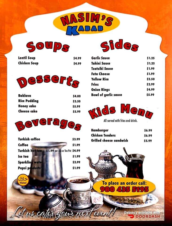 Nasim's Kabab - Mooresville, NC menu_pic