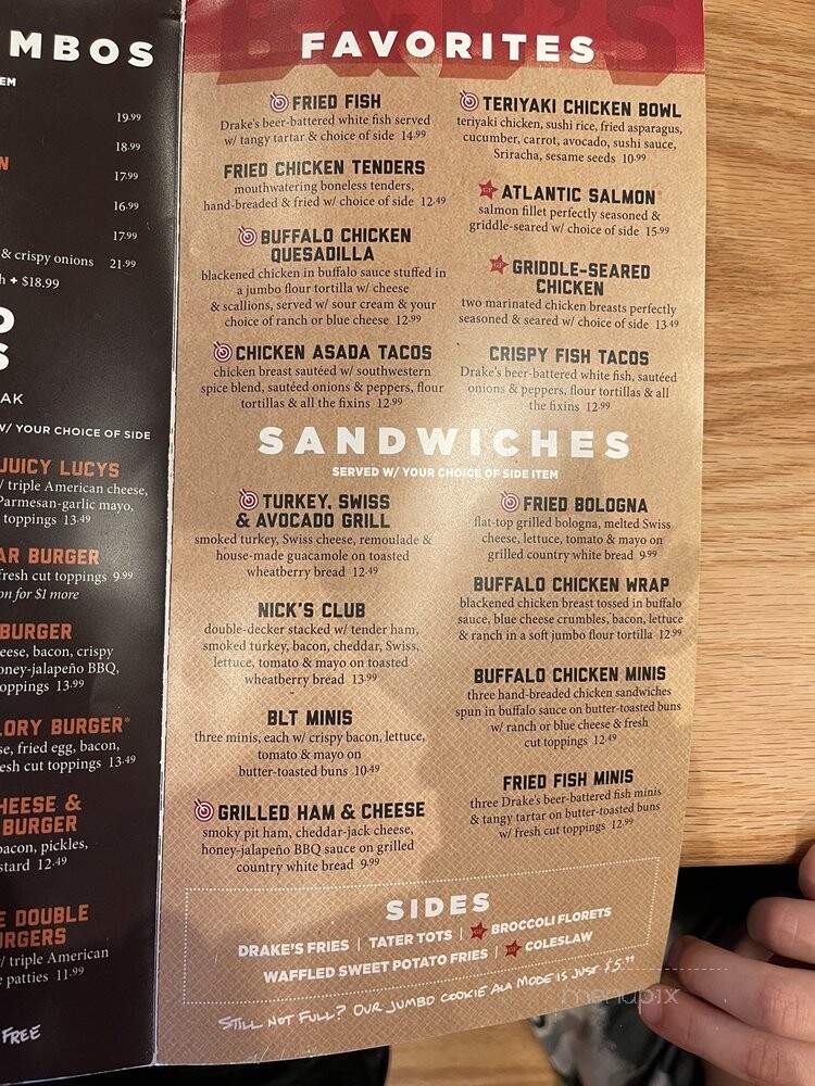 Drake's - Clarksville, TN menu_pic
