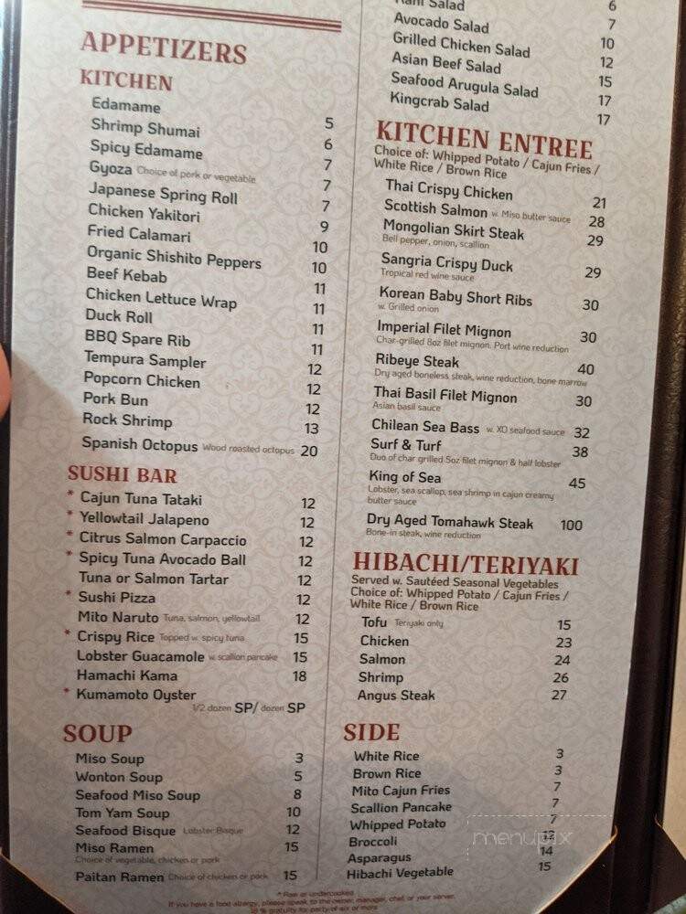 Mito - Bayside, NY menu_pic