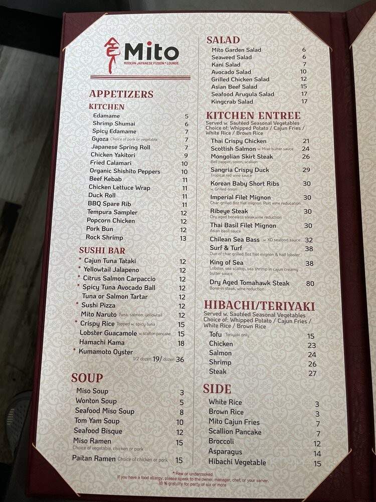 Mito - Bayside, NY menu_pic