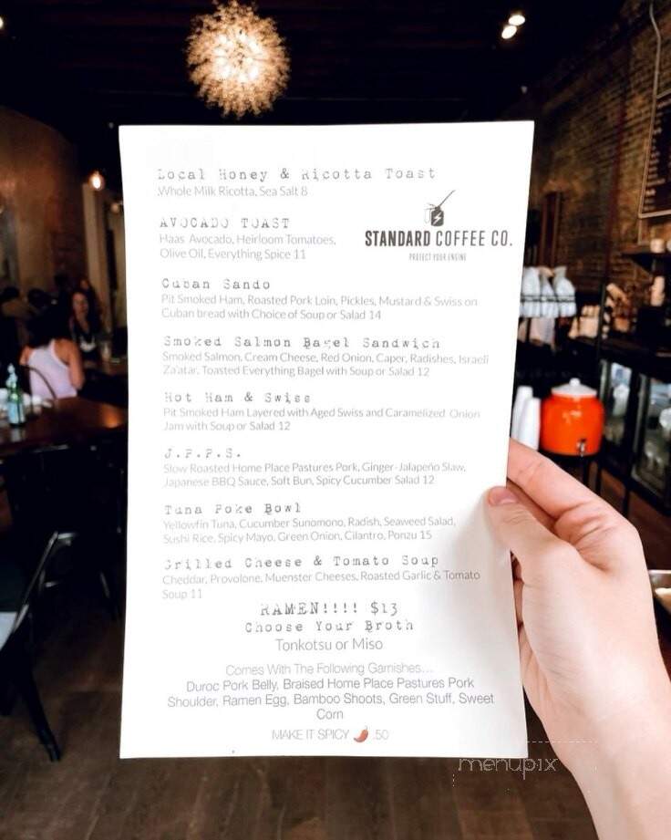 Standard Coffee - Monroe, LA menu_pic