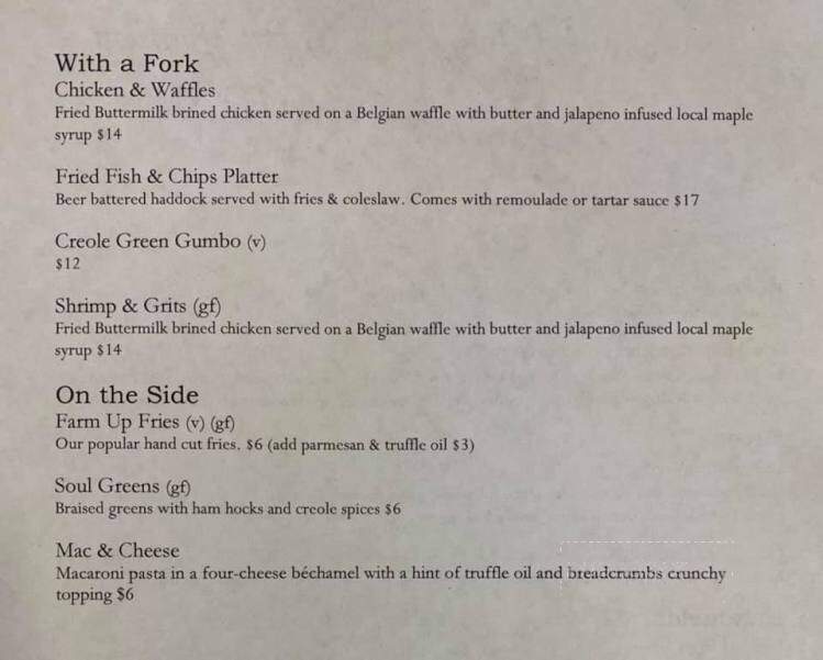 Farm Up Table - Thomas, WV menu_pic
