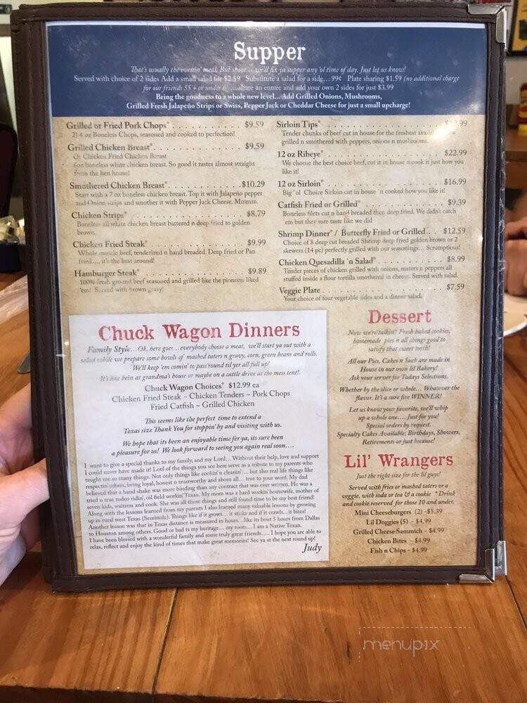 Texas Great Country Cafe - Whitney, TX menu_pic