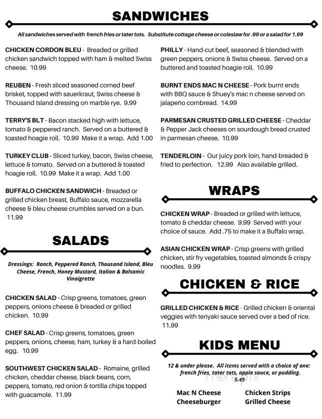 Shuey's Restaurant Lounge - Cedar Rapids, IA menu_pic