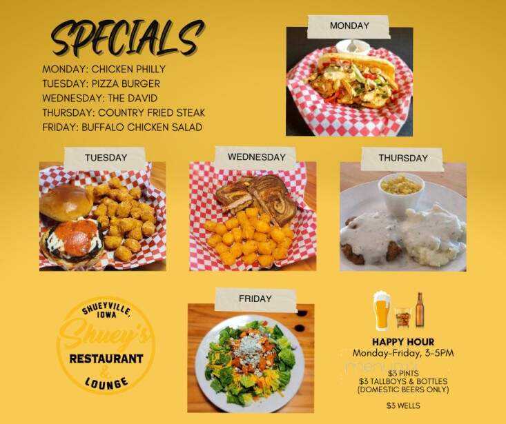 Shuey's Restaurant Lounge - Cedar Rapids, IA menu_pic