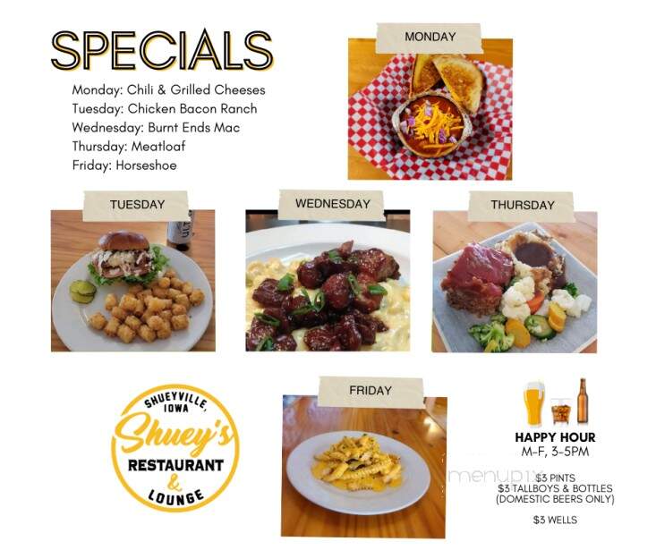 Shuey's Restaurant Lounge - Cedar Rapids, IA menu_pic