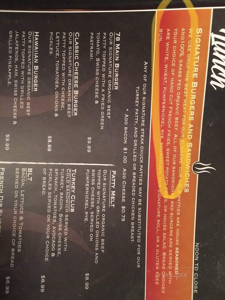 78 Main Street Eatery - Lava Hot Springs, ID menu_pic