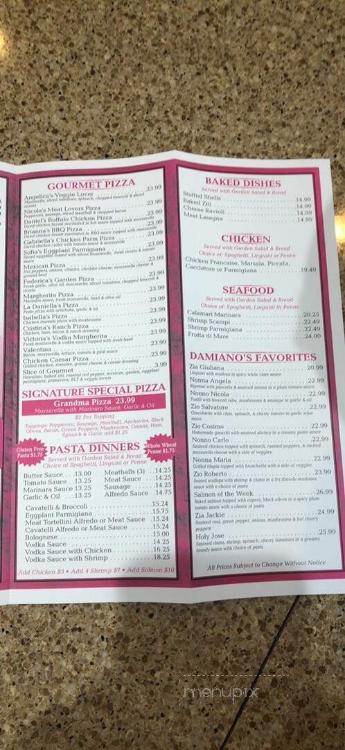 Piazza Orsillo - Somerset, NJ menu_pic