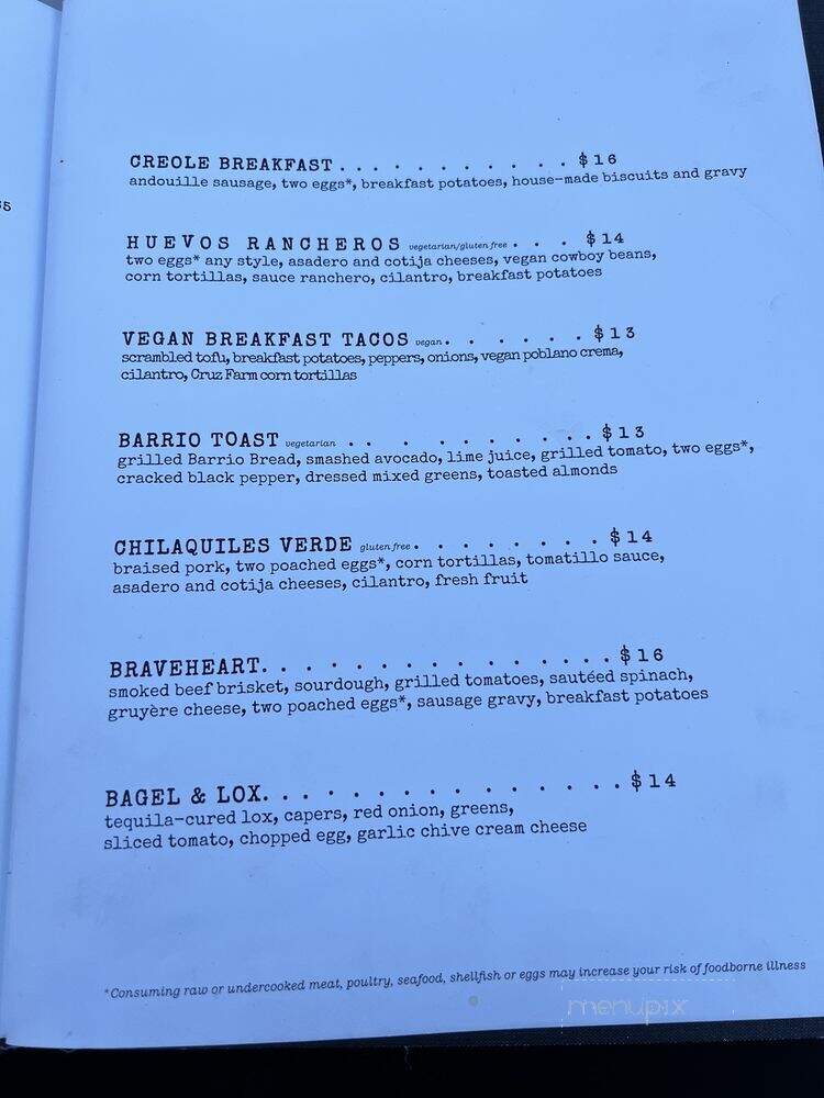 Cup Cafe - Tucson, AZ menu_pic