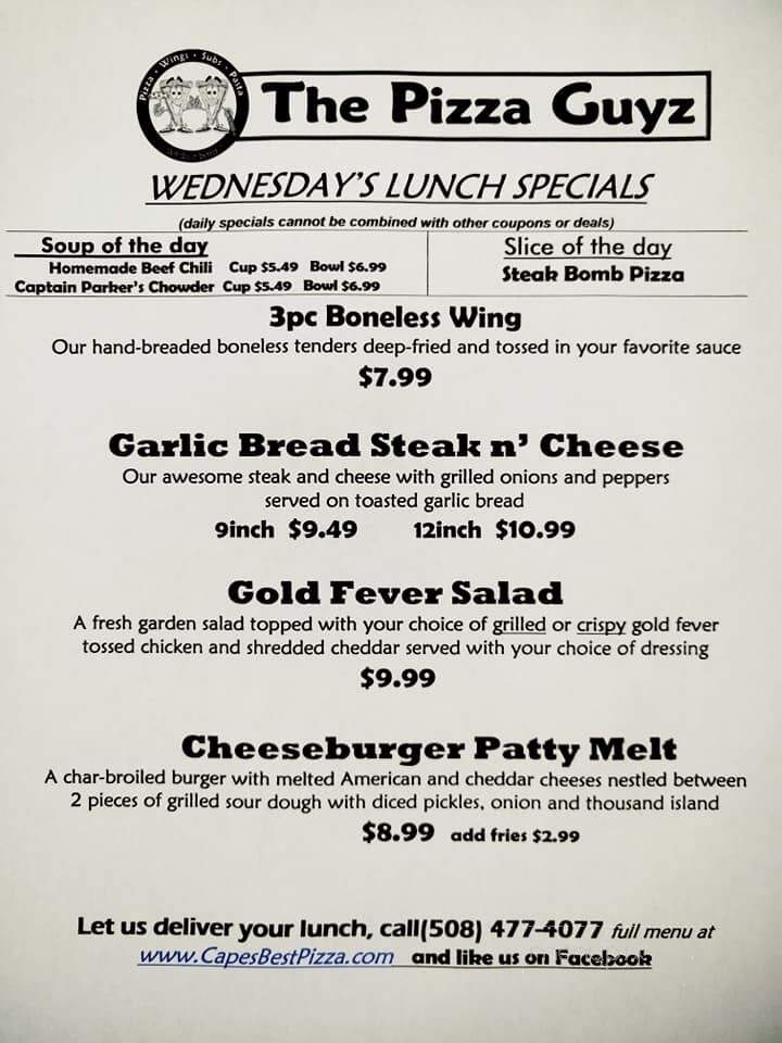Pizza Guyz - Mashpee, MA menu_pic