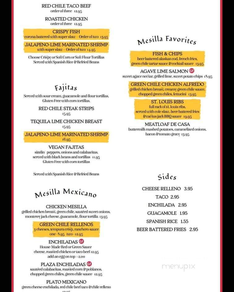 Peppers On The Plaza - Mesilla, NM menu_pic