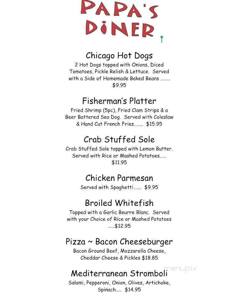 Papa's Diner - Queensbury, NY menu_pic