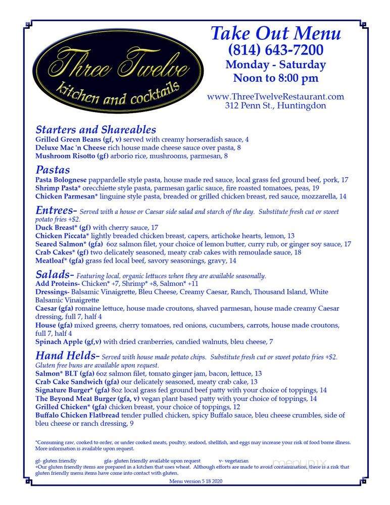Mimi's - Huntingdon, PA menu_pic