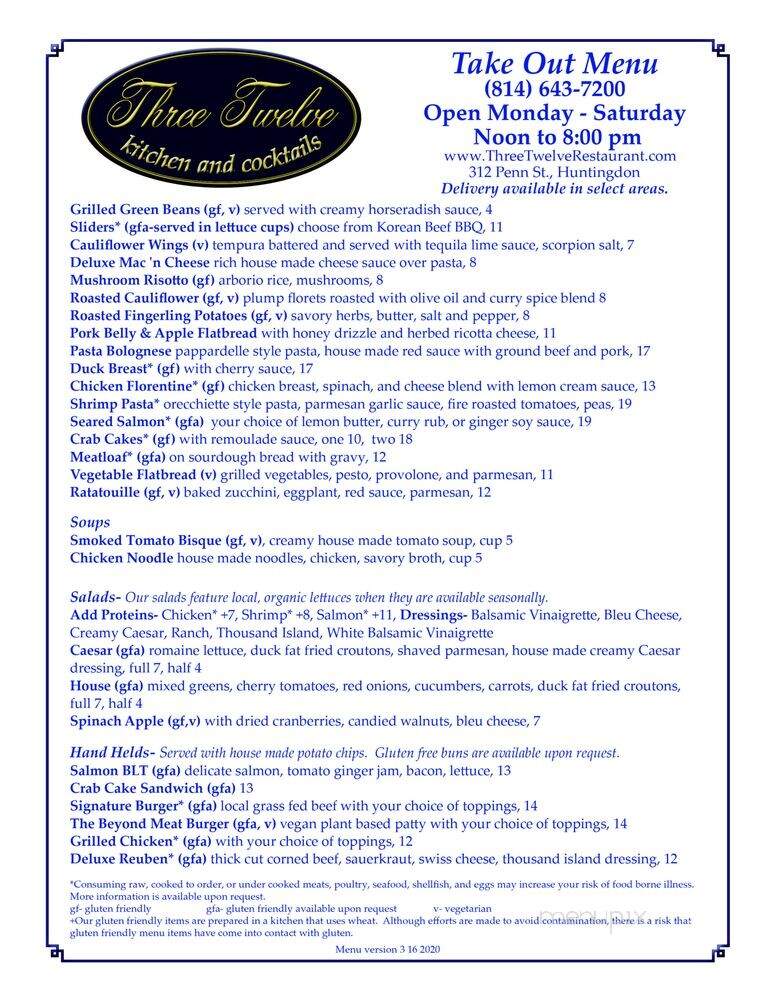Mimi's - Huntingdon, PA menu_pic