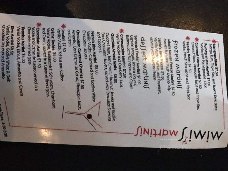 Mimi's - Huntingdon, PA menu_pic