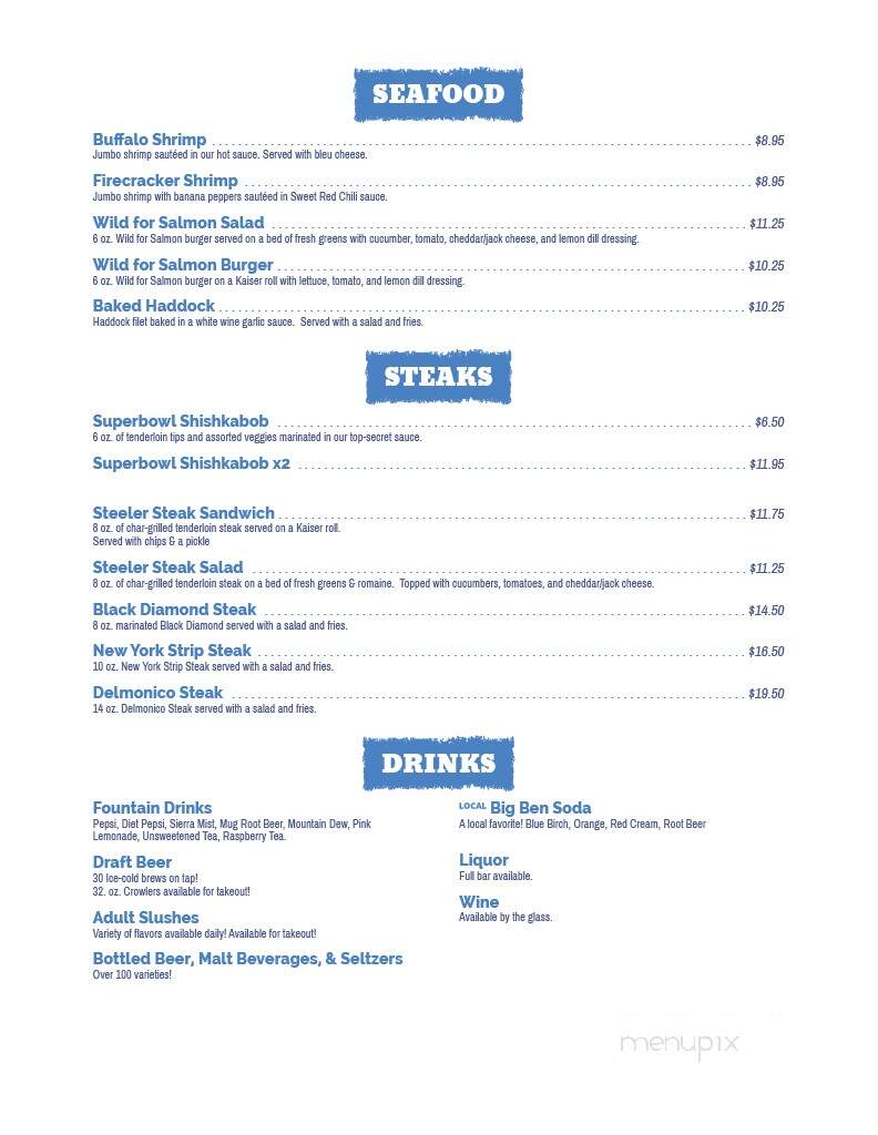 Scoreboard Sports Tavern - Bloomsburg, PA menu_pic