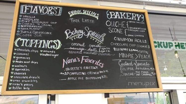 Nana's Frozen Custard - Hixson, TN menu_pic