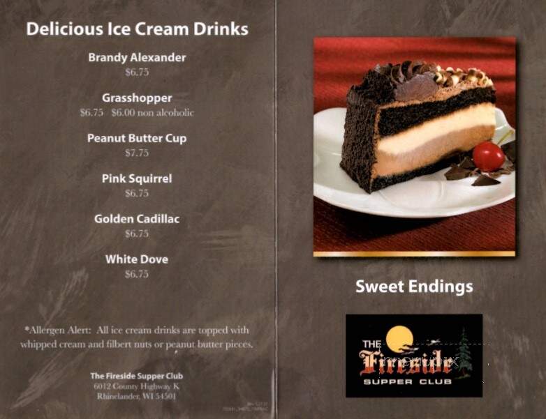 Fireside Supper Club - Rhinelander, WI menu_pic