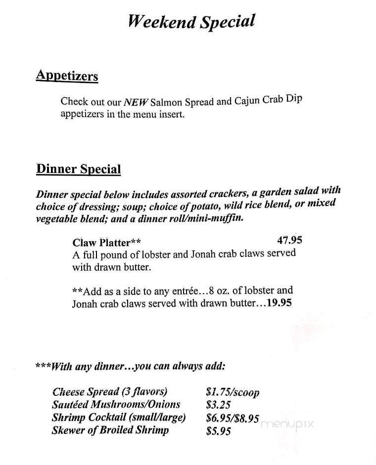 Fireside Supper Club - Rhinelander, WI menu_pic