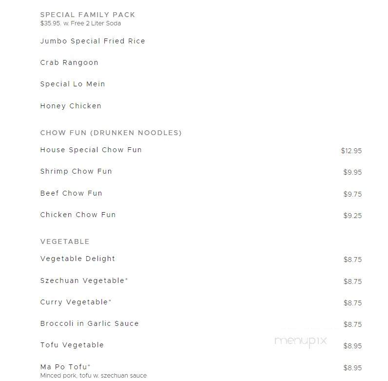 King Chef Chinese Restaurant - Brooksville, FL menu_pic